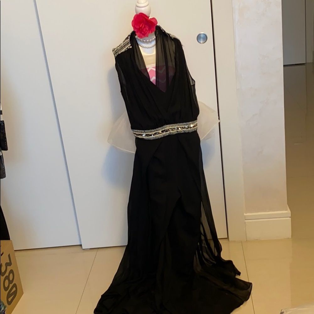 Haute Hippie Black jumpsuit with a silk overlay